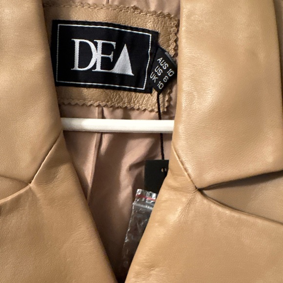 DEA the Label Nude Sorrento Leather Bella Blazer Jacket | Size US 6 nwt women - Picture 3 of 10